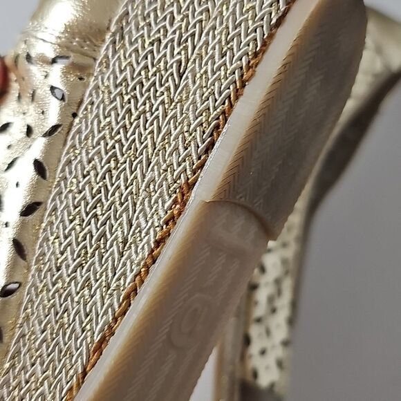 Sesto Meucci Gold and Tan Women's‎ Wedge  Flats 10 - Picture 7 of 12